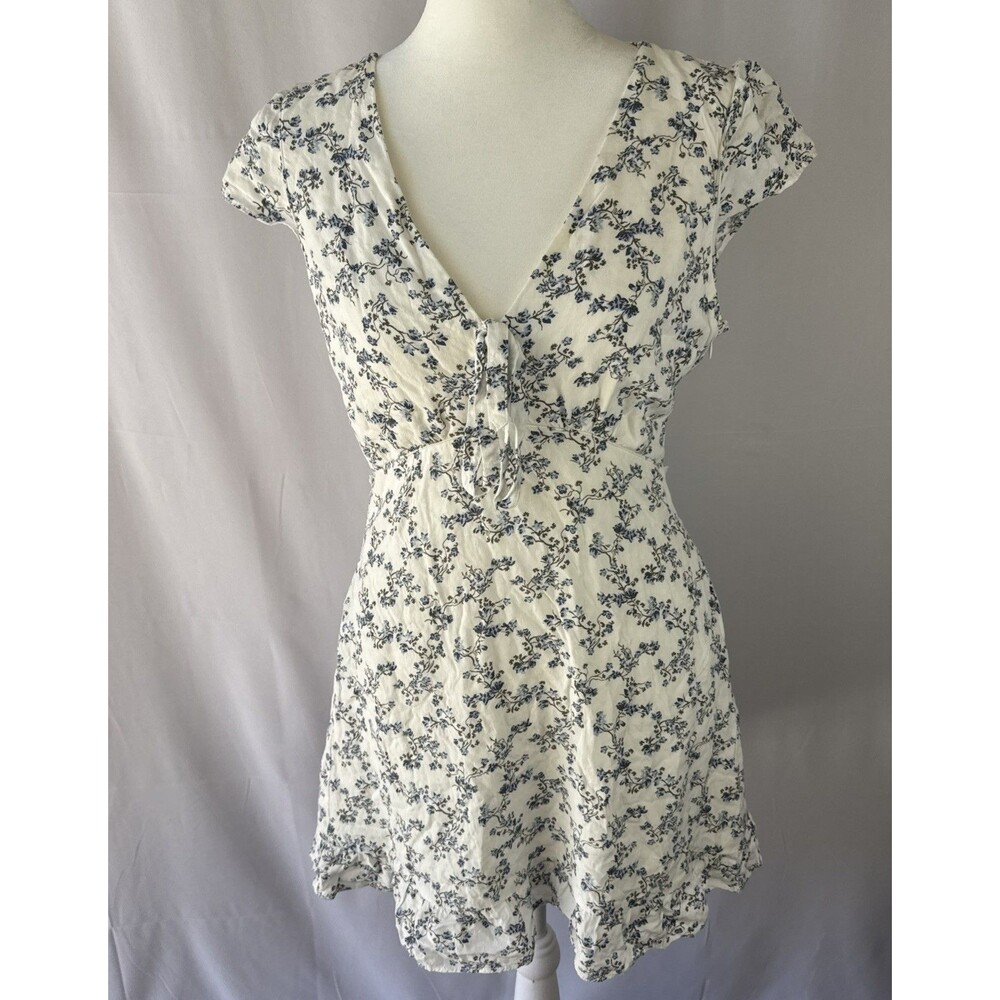 Abercrombie & Fitch Dress Women’s Sz S Blue & White Floral Cottagecore Ruffle